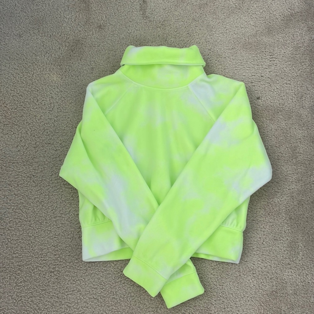 Lime Green Cropped Workout Jacket